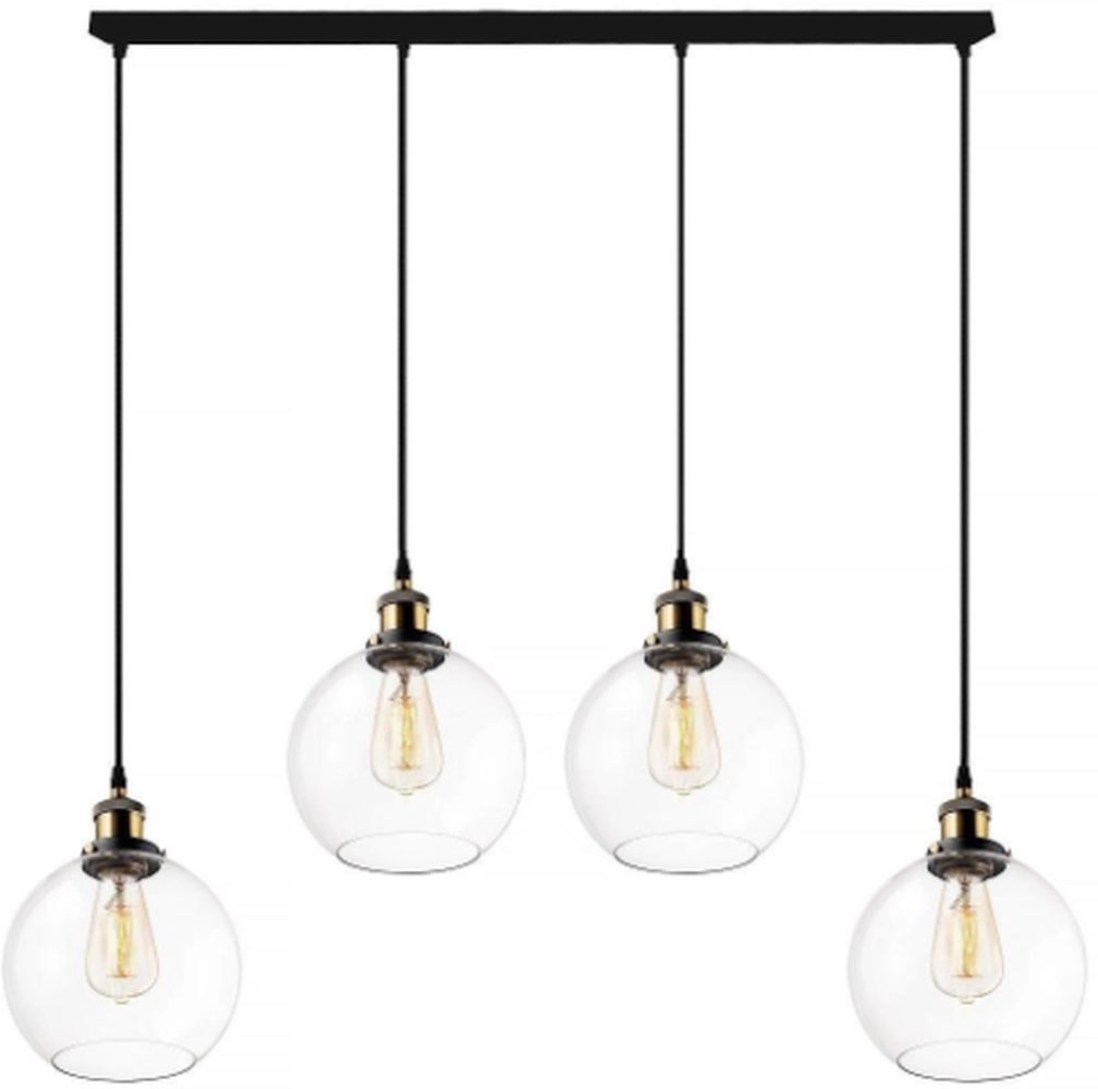 Altavola Design New York Loft Pendelleuchte 4x40 W messing-transparent LA035/CL4