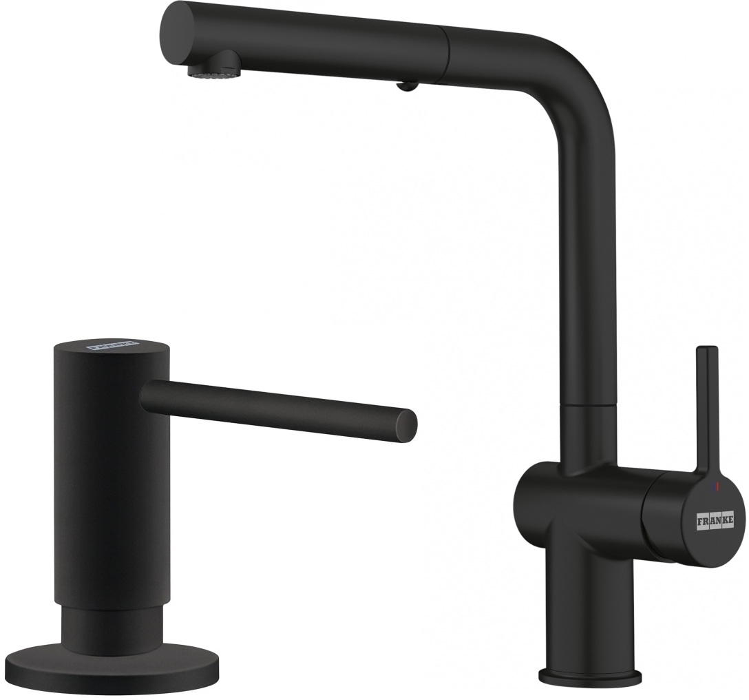 Set Küchenarmatur Franke Active 115.0653.382, Flüssigkeitsspender Franke Active SM 119.0547.906