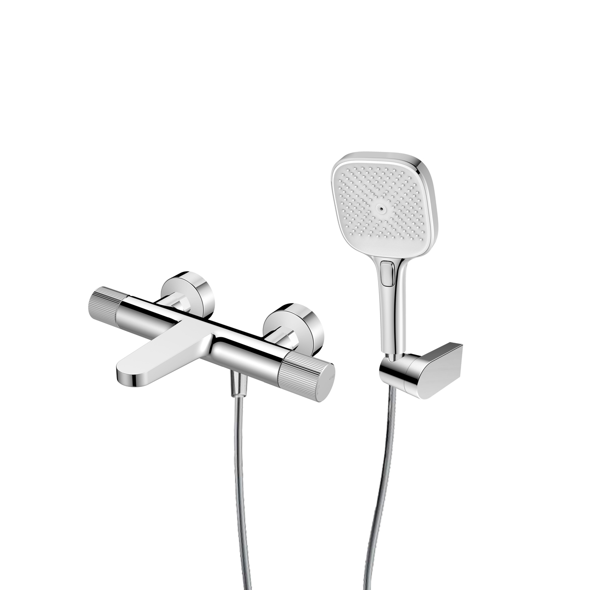 Set Badewannen- und Duscharmatur Ksuro 02 13008010, Handbrause Ksuro 02 One Click 16004010, 37200100, 19001010