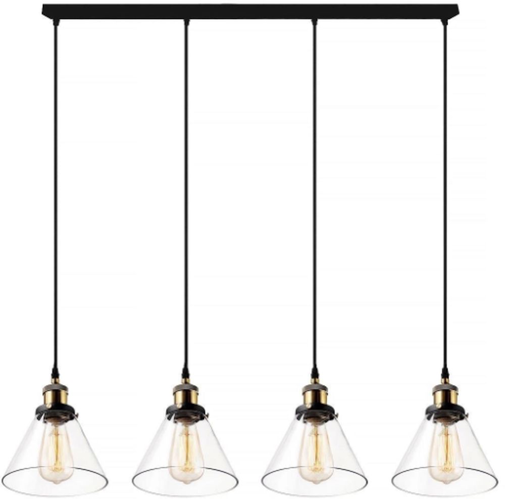 Altavola Design New York Loft Pendelleuchte 4x40 W messing-transparent LA034/CL4