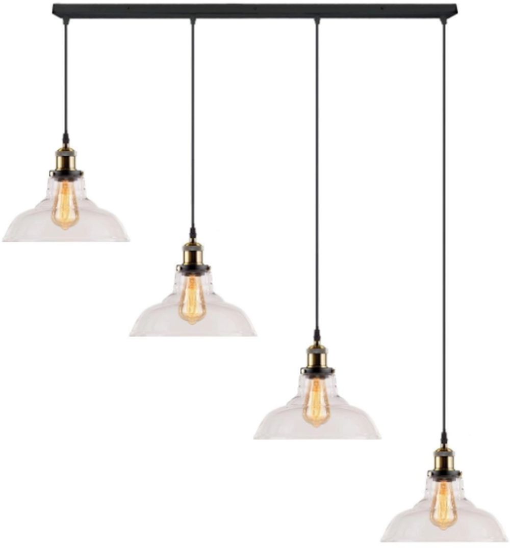 Altavola Design New York Loft Pendelleuchte 4x40 W messing-transparent LA040/CL4_clear