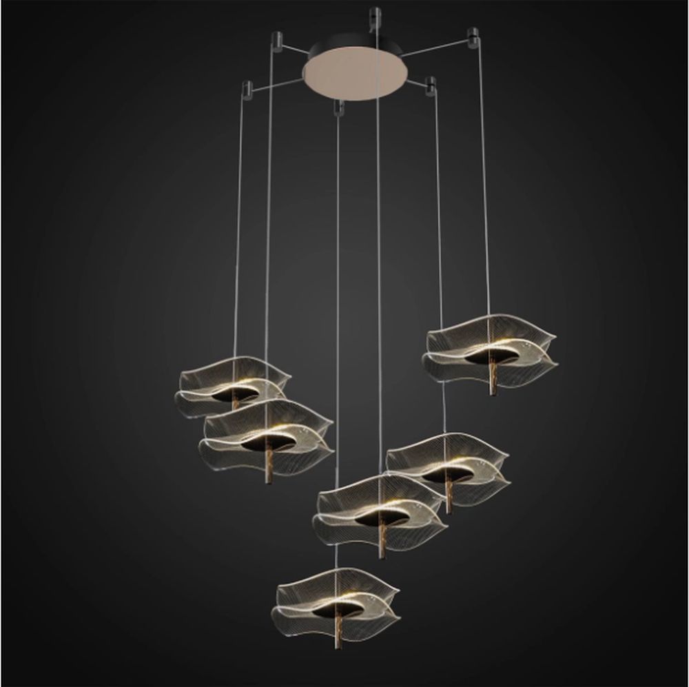 Altavola Design Mariposa Pendelleuchte 6x36 W transparent-roségold LA102/CO6