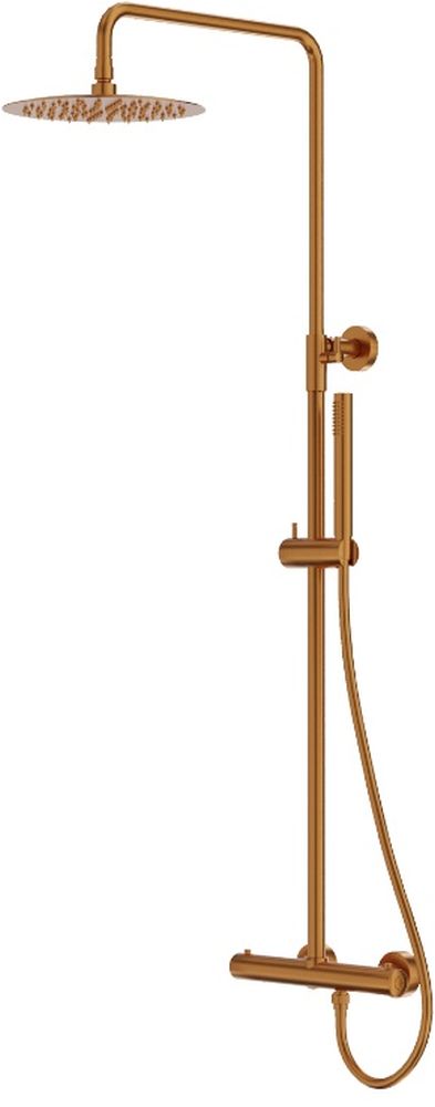 LaVita Orion Duschset Wandmontage mit Thermostat mit Kopfbrause kupfer 5900378357315