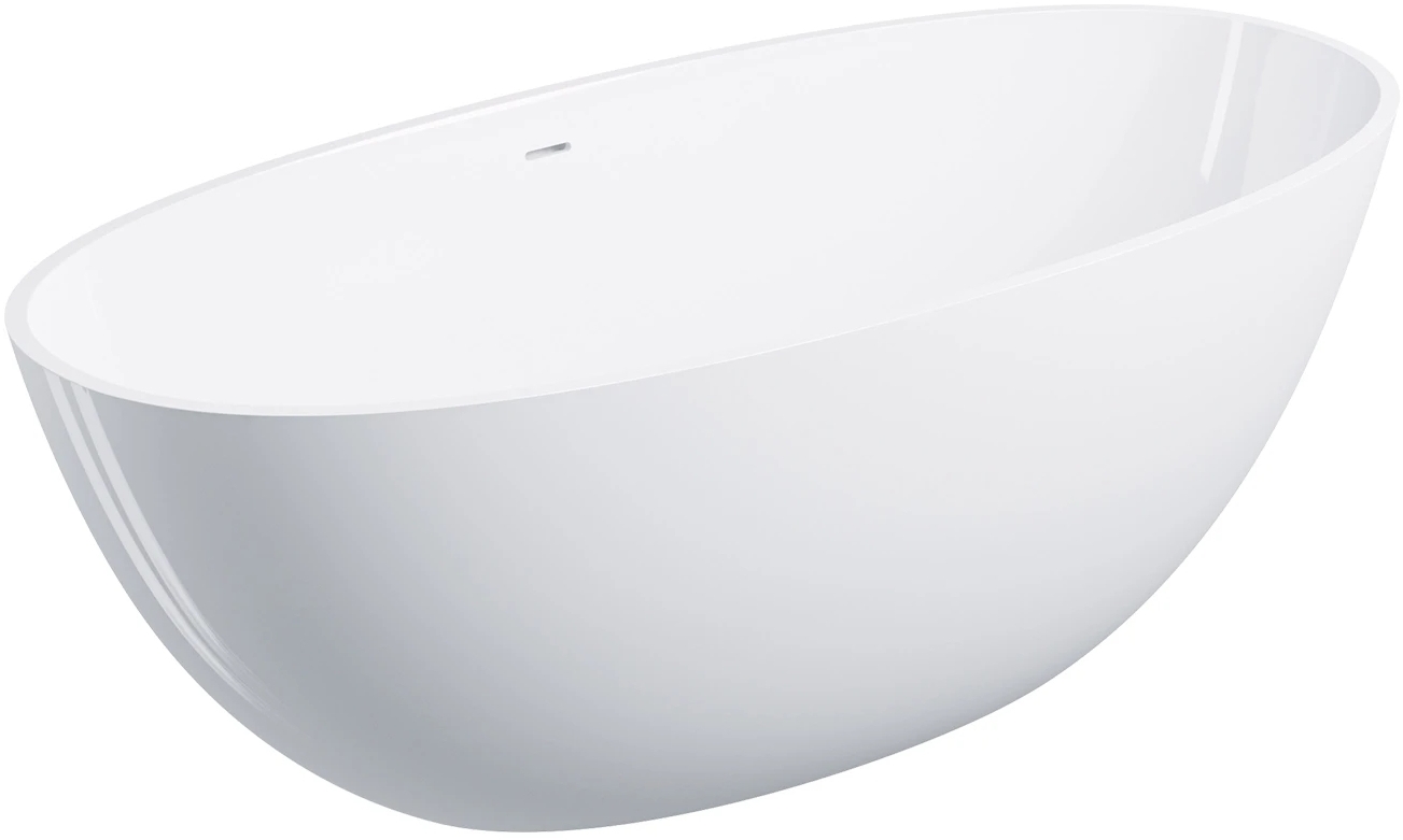 Omnires Shell M+ Freistehende Badewanne 160x75 cm oval weiß SHELLWWZPBP