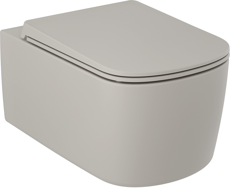 Kludi Resa S WC-Becken hängend Spülrandlos mit Wirbelspülung grau Matte 27WCW01O2