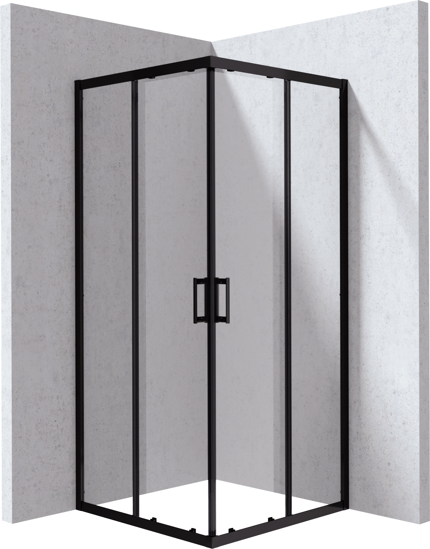 Deante Funkia Evo Dusche 80x80 cm quadratisch schwarz Matte/durchsichtiges Glas KYC_N088P