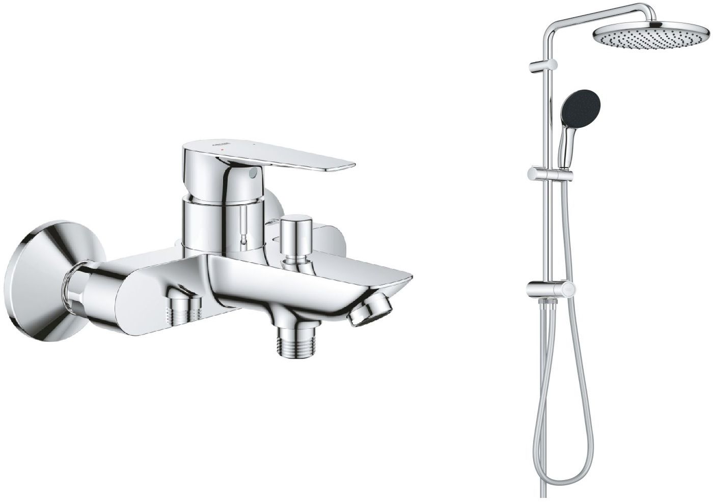 Set Duschset Grohe Vitalio Start System 26680001, Badewannen- und Duscharmatur Grohe Start Edge 24198001