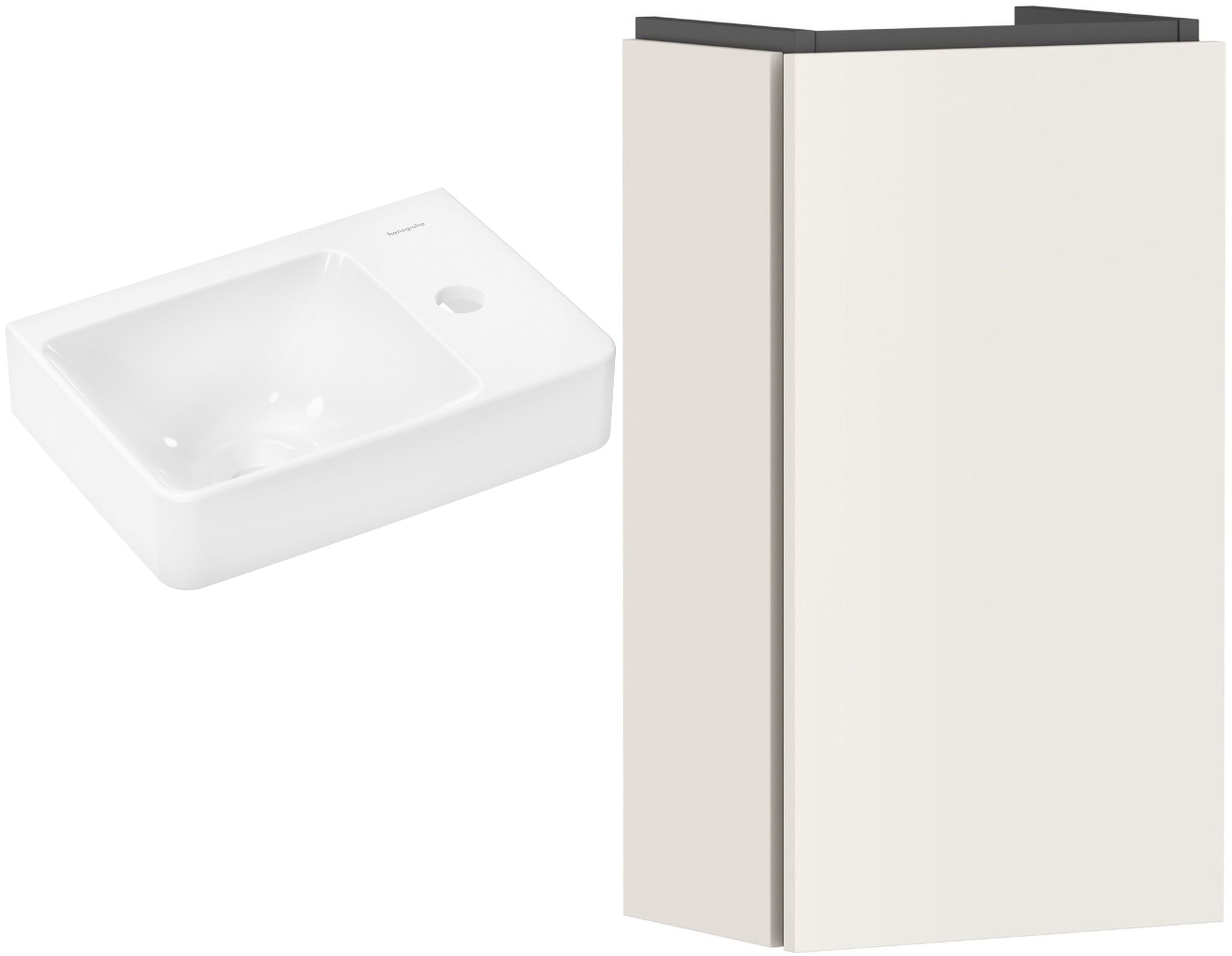 Set Kabinett Hansgrohe Xilesa E 54244780, Waschbecken Hansgrohe Xelu Q 60314450