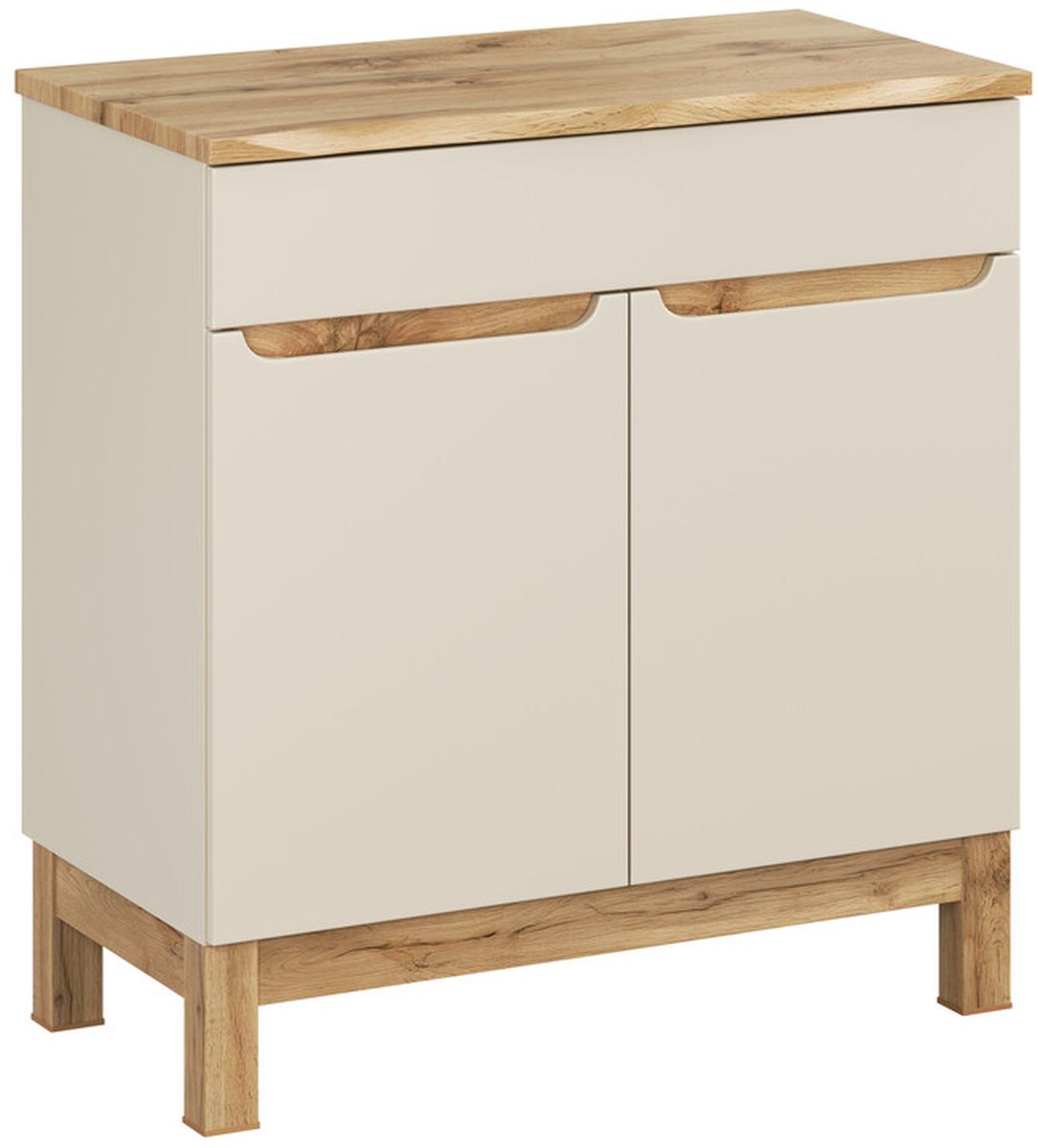 Set Kabinett Comad Bali Cashmere BALI CASHMERE 82-80-46-2D, Naphtha-Arbeitsplatte Comad Nature Wotan NATURE WOTAN 89-80-46 M