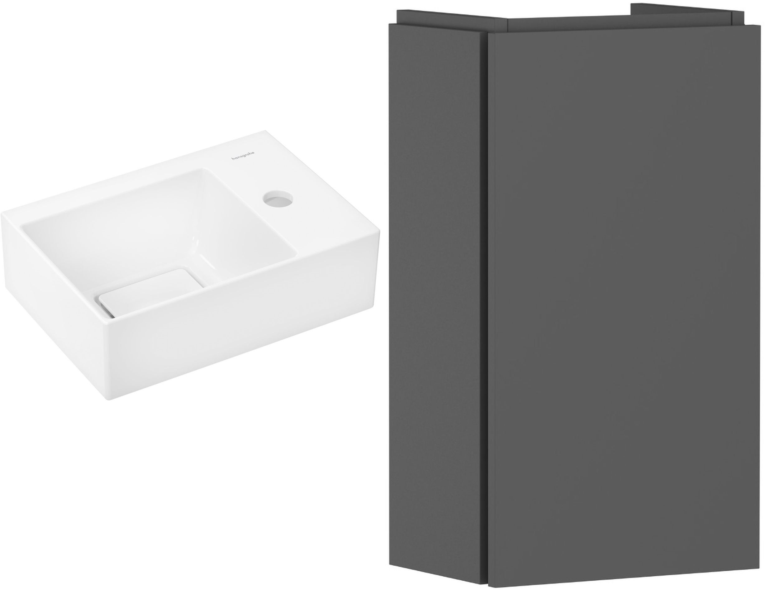 Set Waschbecken Hansgrohe Xevolos E 61086450, Kabinett Hansgrohe Xilesa E 54244760