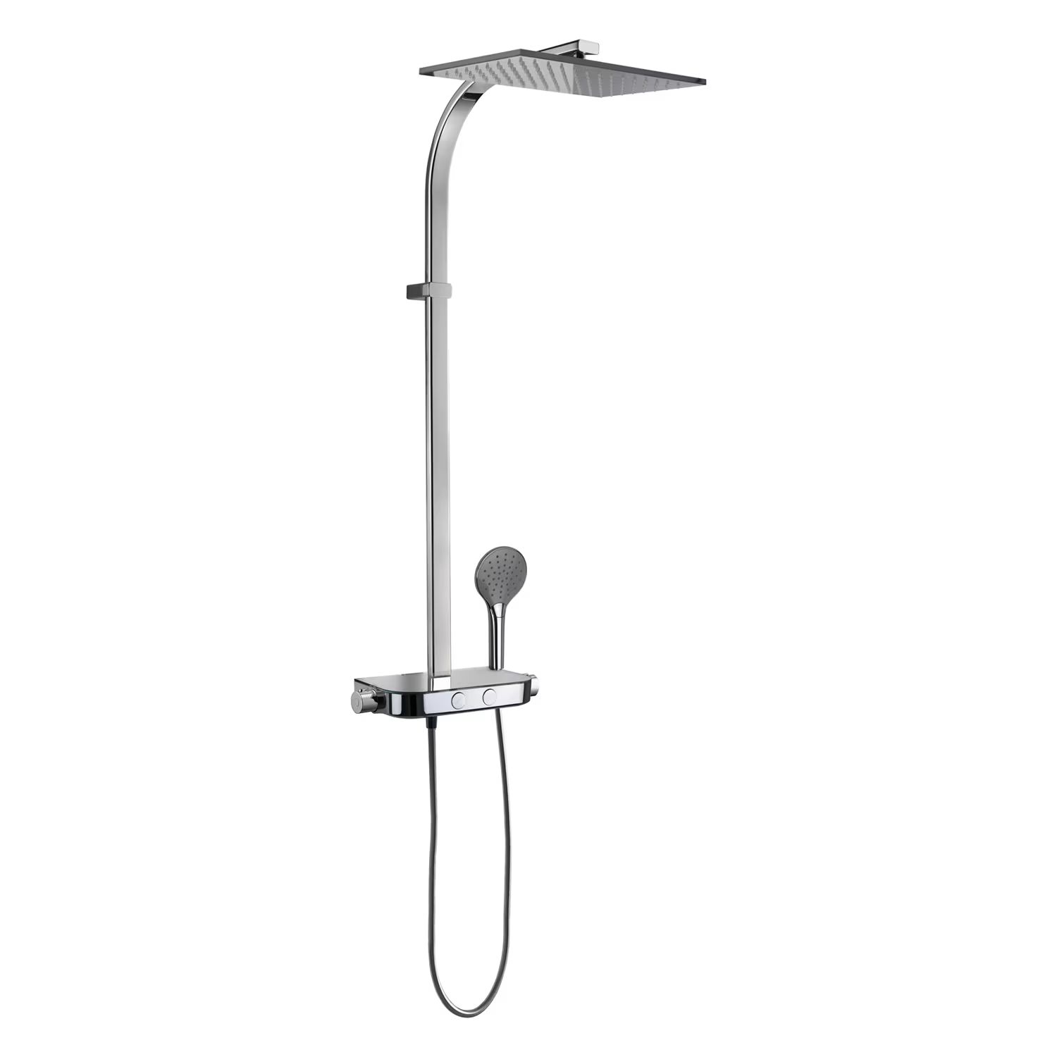 Kronenbach Duschset Wandmontage mit Thermostat mit Regenbrause chrom 38393000KB