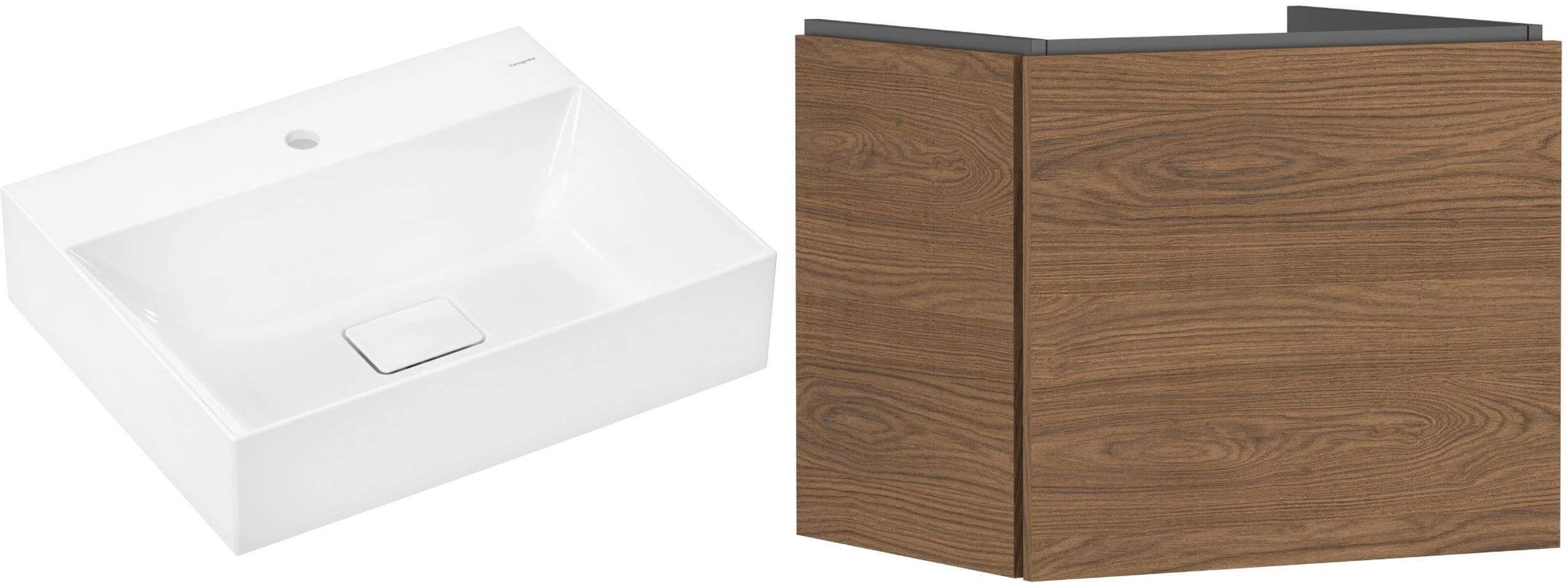 Set Waschbecken Hansgrohe Xevolos E 61092450, Kabinett Hansgrohe Xilesa E 54253550