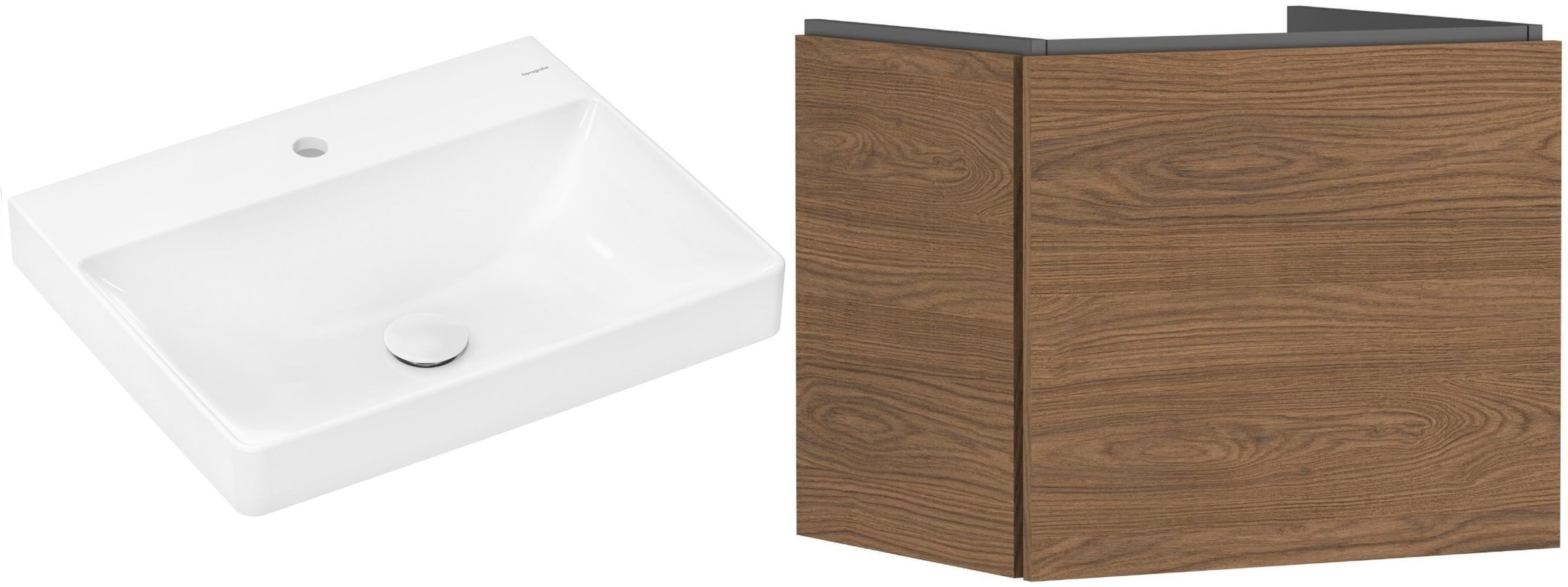 Set Kabinett Hansgrohe Xilesa E 54253550, Waschbecken Hansgrohe Xelu Q 61016450