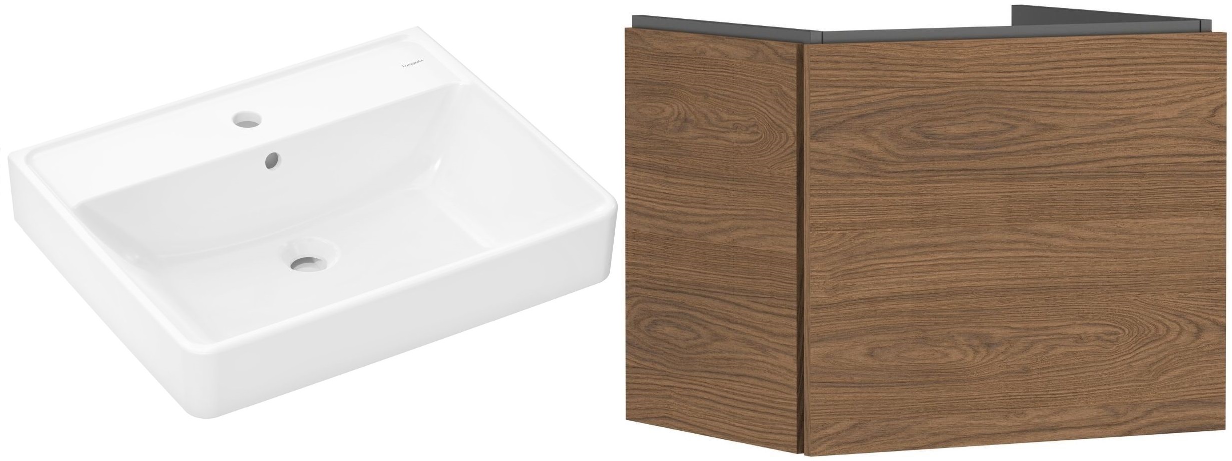 Set Kabinett Hansgrohe Xilesa E 54253550, Waschbecken Hansgrohe Xanuia Q 60133450