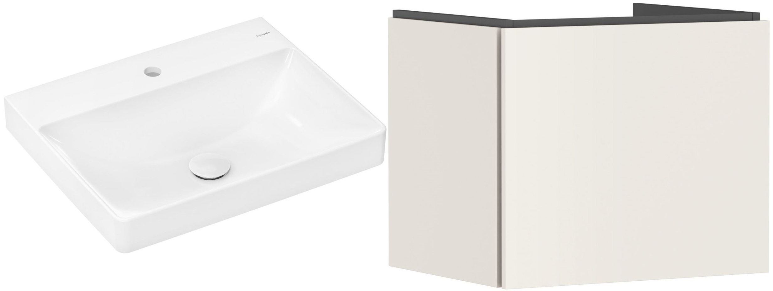 Set Kabinett Hansgrohe Xilesa E 54253780, Waschbecken Hansgrohe Xelu Q 61016450