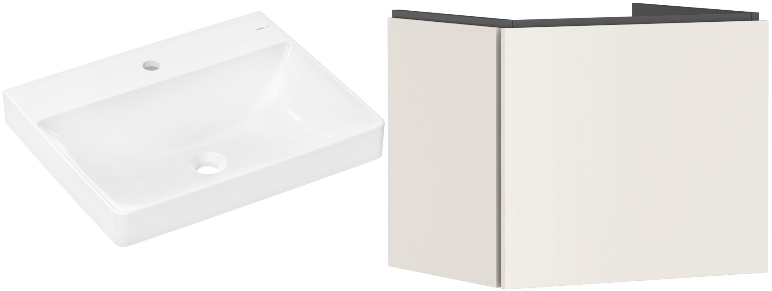 Set Kabinett Hansgrohe Xilesa E 54253780, Waschbecken Hansgrohe Xelu Q 60317450