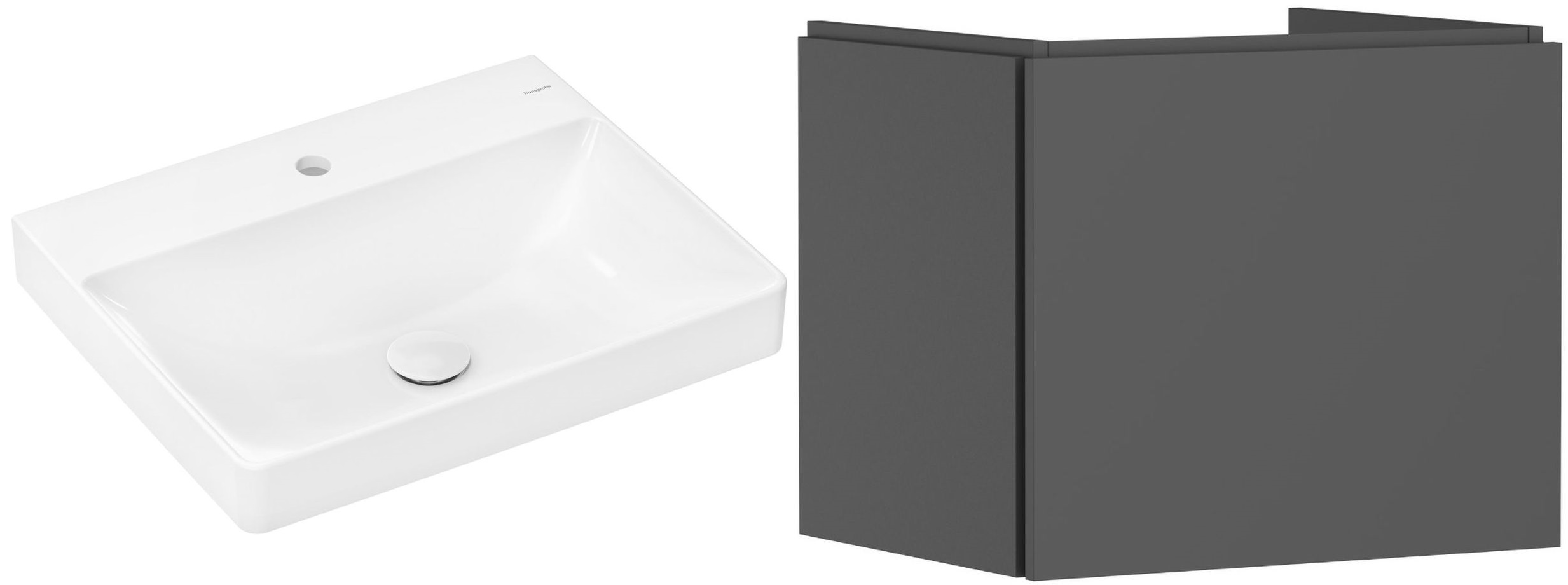 Set Kabinett Hansgrohe Xilesa E 54253760, Waschbecken Hansgrohe Xelu Q 61016450