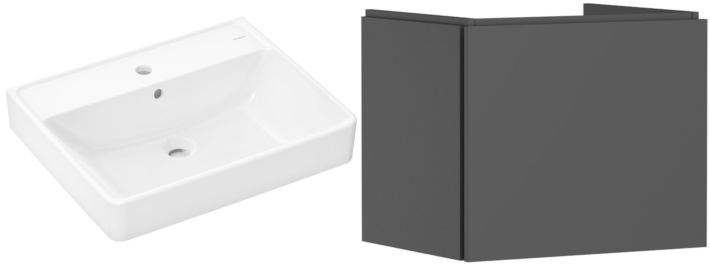 Set Kabinett Hansgrohe Xilesa E 54253760, Waschbecken Hansgrohe Xanuia Q 60133450