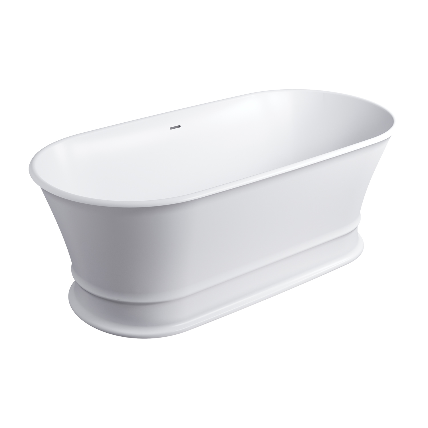 Omnires Classica M+ Freistehende Badewanne 170x84 cm oval weiß CLASSICA170WWZPBM