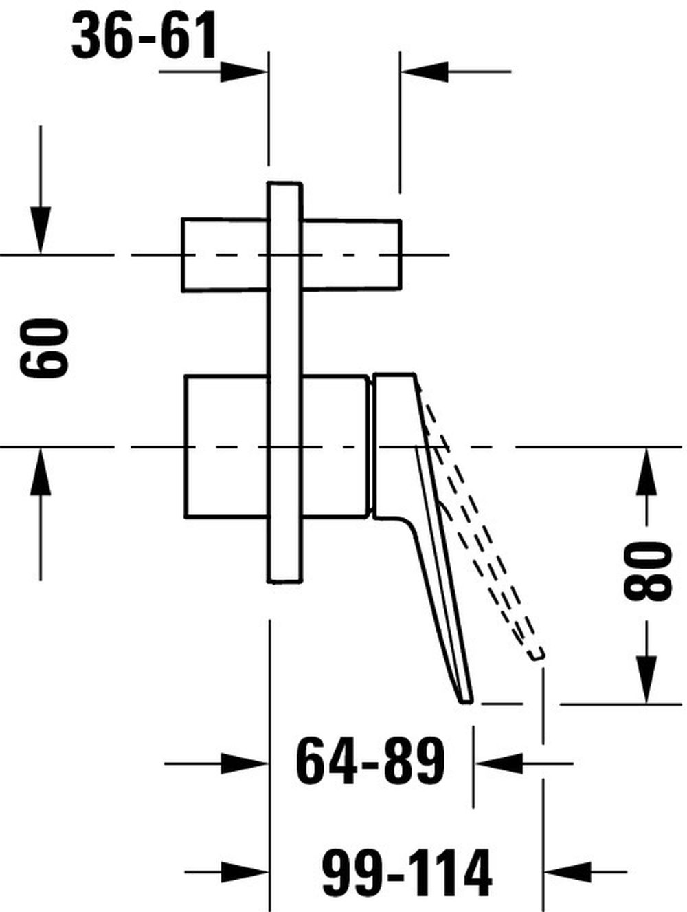 Duravit Wave Badewannen- und Duscharmatur Unterputz gold WA4210008034