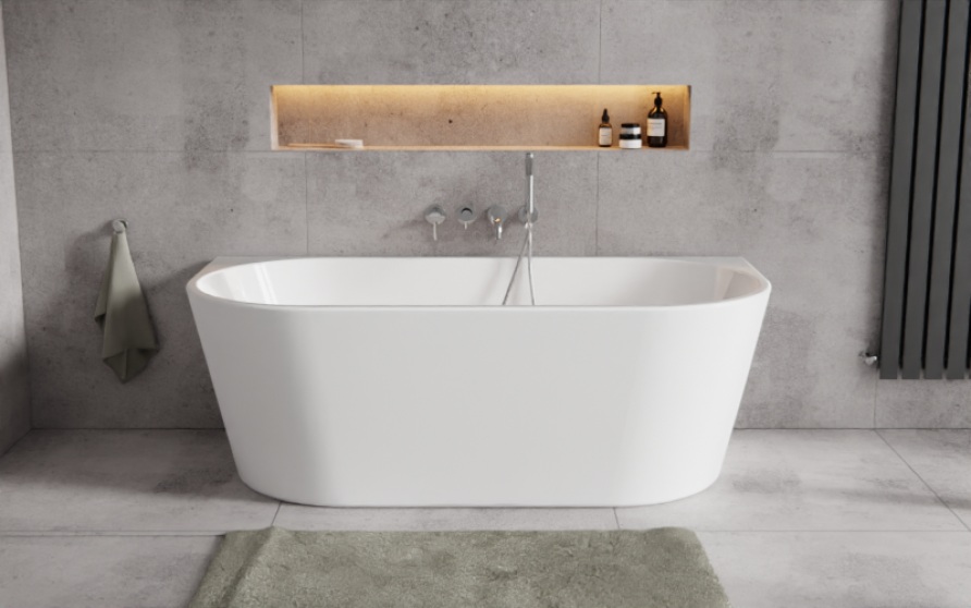 Besco Vica New Freistehende Badewanne 149x80 cm oval weiß #WAS-150VNBO