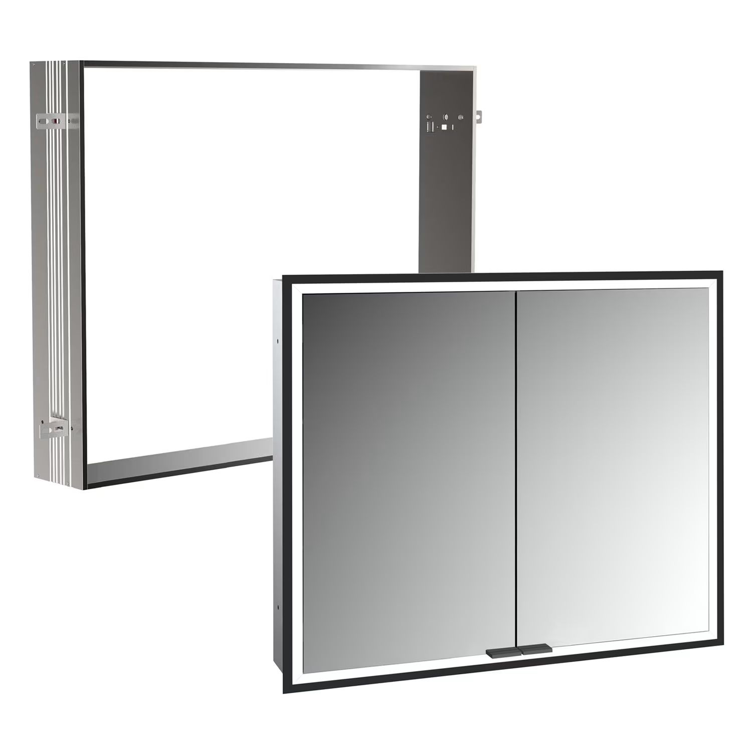 Set Kabinett Kronenbach Cube 2.0 KB100225MB, Unterputz-Montagerahmen für Spiegel Kronenbach Cube 2.0 NU1000030NU