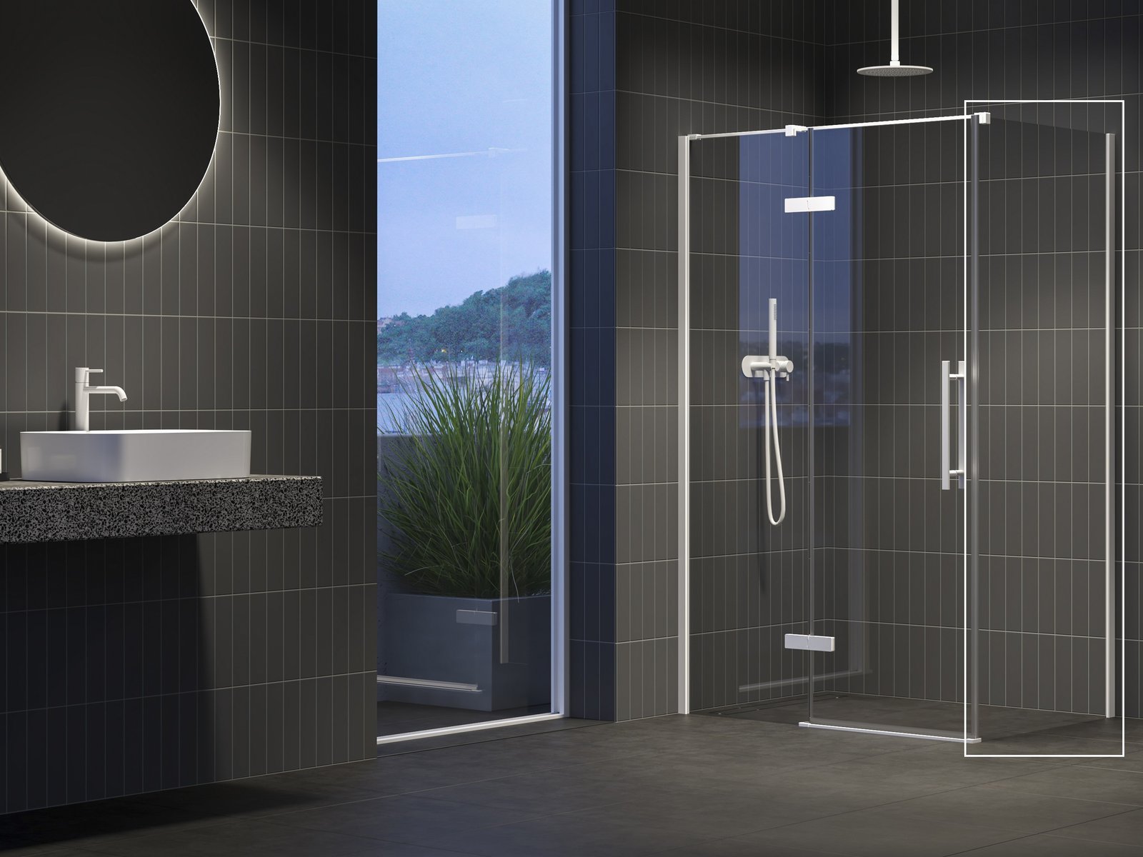 Ravak Cool! Duschwand 80 cm weiß Matte/durchsichtiges Glas X9VV40E00Z1