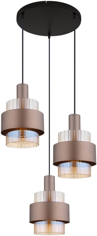 Globo Lighting Milley Pendelleuchte 3x60 W bernstein 15560-3HA