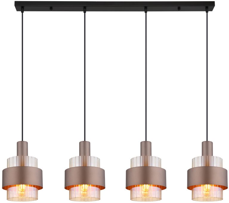 Globo Lighting Milley Pendelleuchte 4x60 W bernstein 15560-4HA