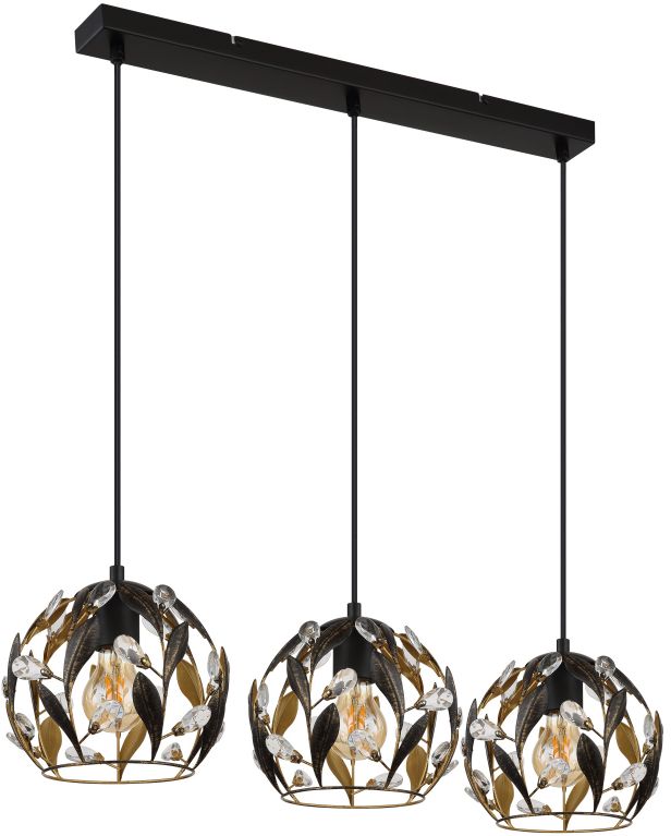 Globo Lighting Mika Pendelleuchte 3x25 W schwarz 15759-3H