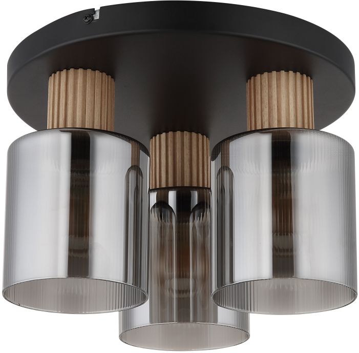 Globo Lighting Aleidis Deckenlampe 3x25 W schwarz-verraucht 15768-3D