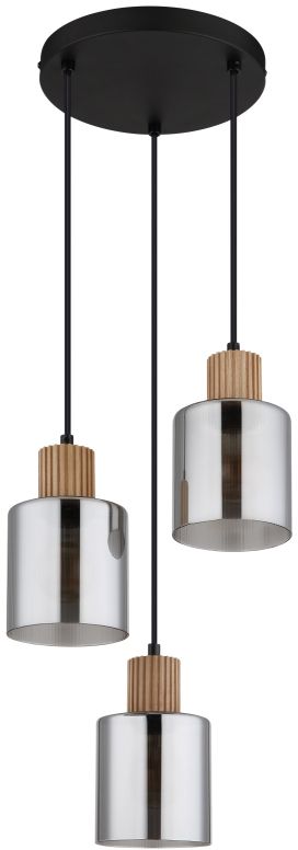 Globo Lighting Aleidis Pendelleuchte 3x25 W schwarz-verraucht 15768-3H