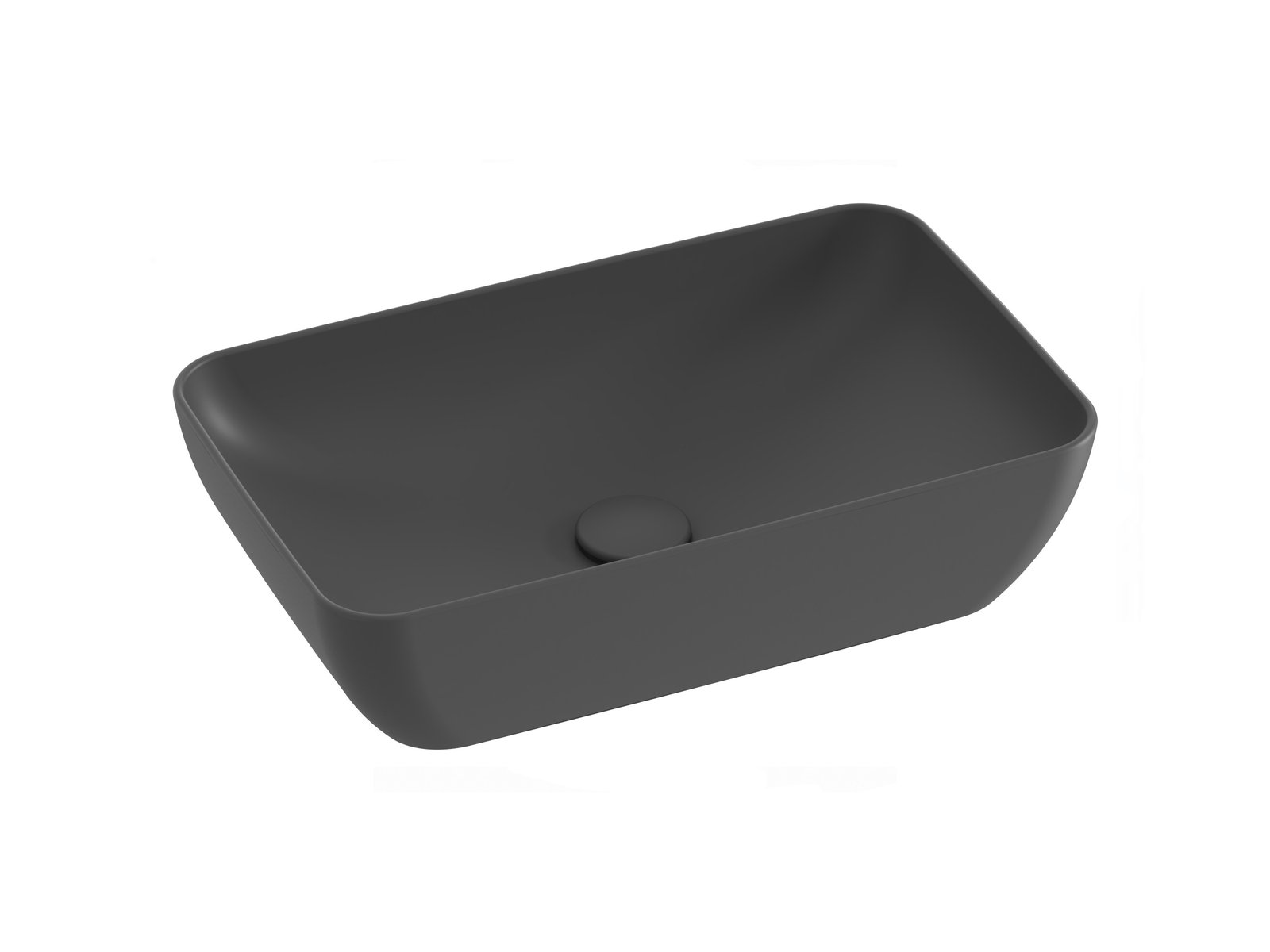 Ravak Uni Slim Waschbecken 50x31 cm rechteckig Aufsatzwaschbecken anthrazit XJX03150001