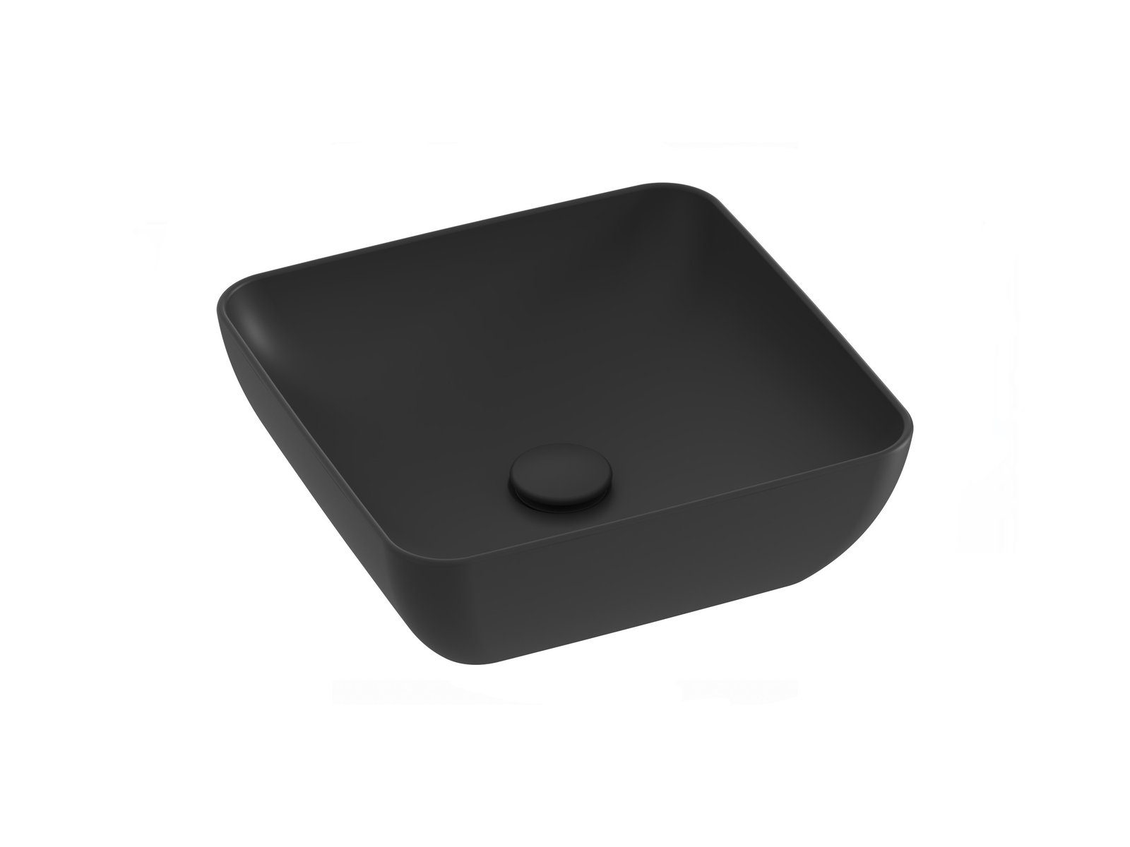 Ravak Uni Slim Waschbecken 38x38 cm quadratisch Aufsatzwaschbecken schwarz XJX0D138000