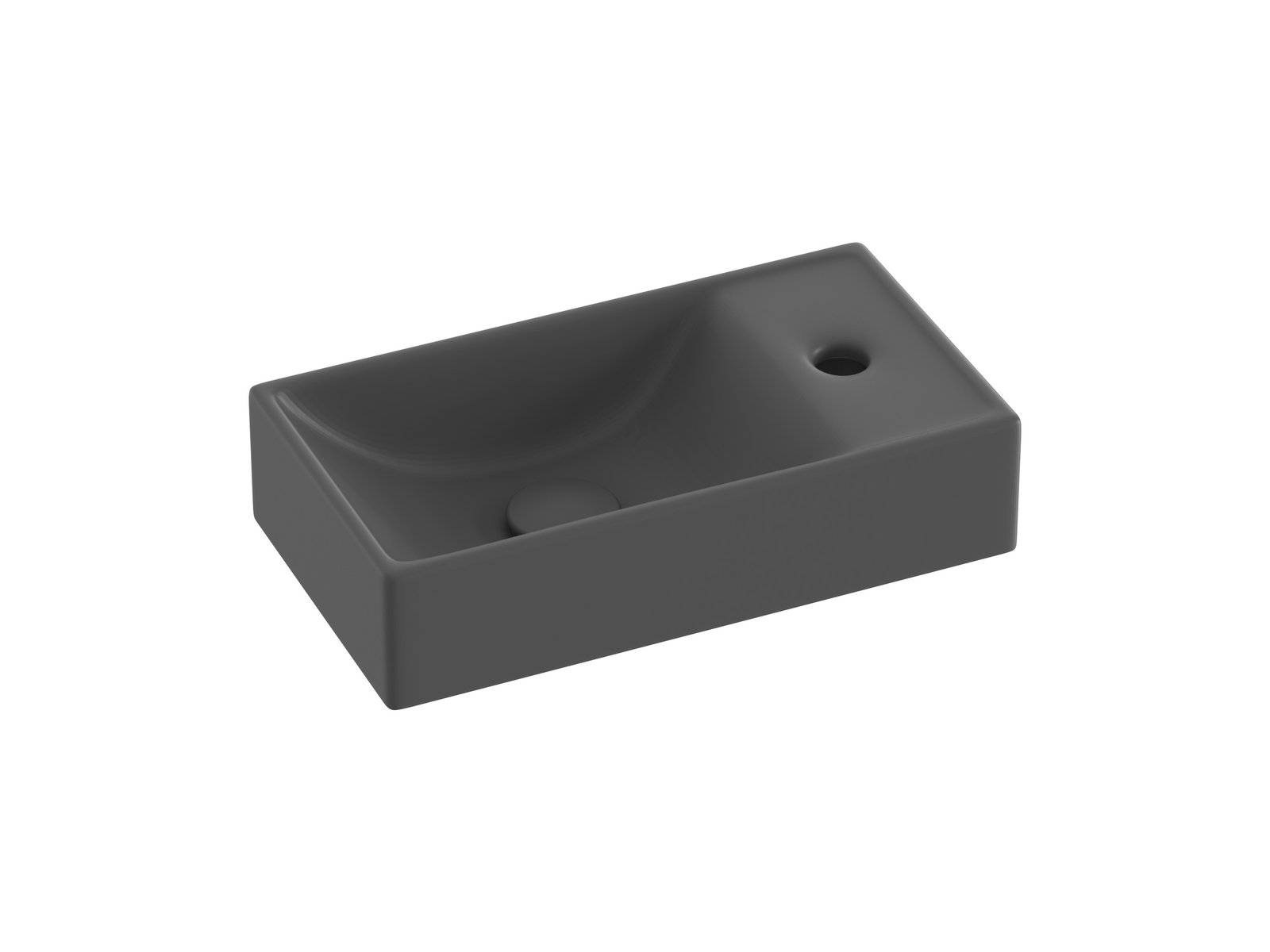 Ravak Veda Waschbecken 40.8x22.2 cm rechteckig Klassisch anthrazit XJXP3240000