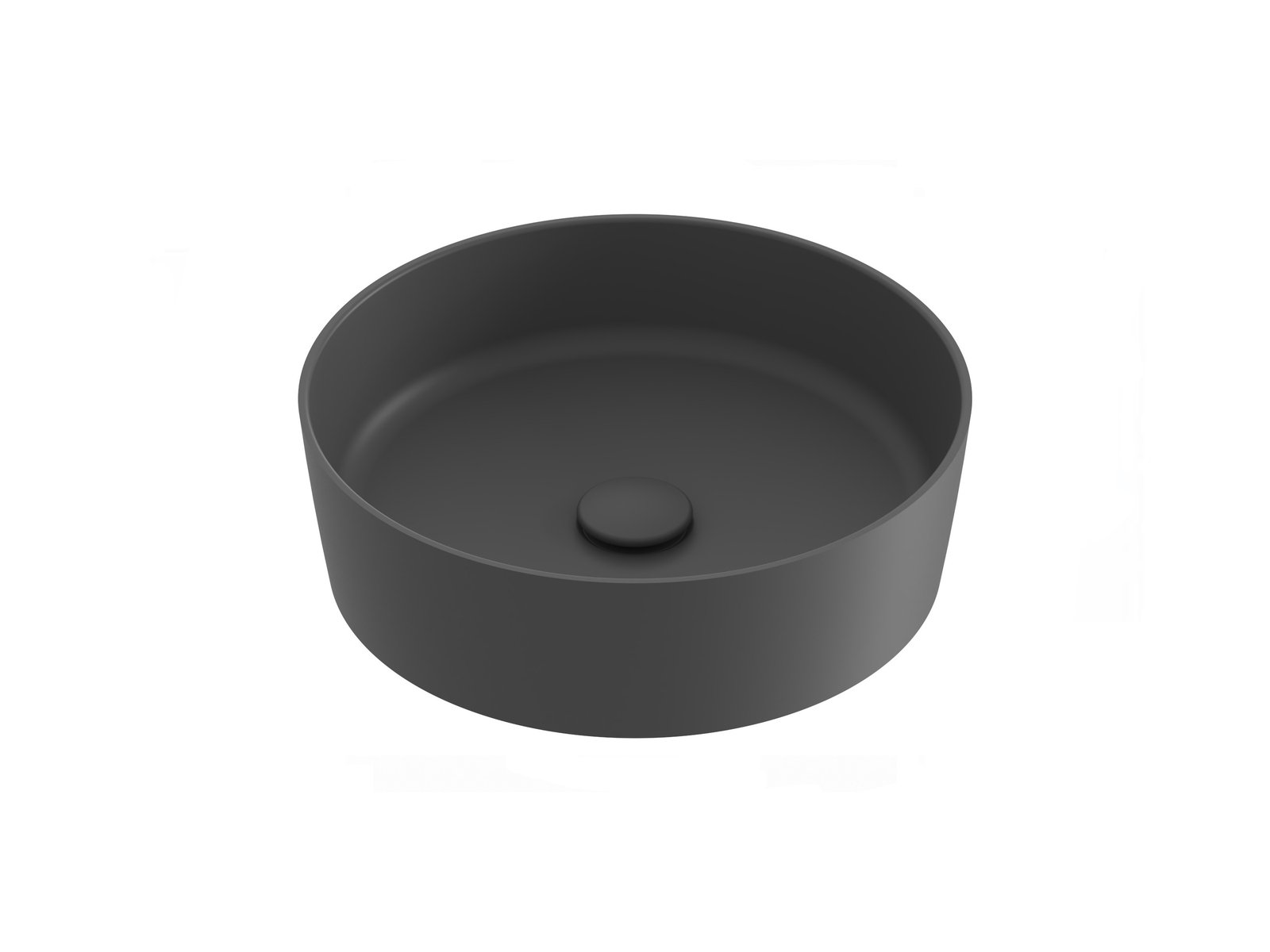 Ravak Uni Slim Waschbecken 40x40 cm rund Aufsatzwaschbecken anthrazit XJX03140001