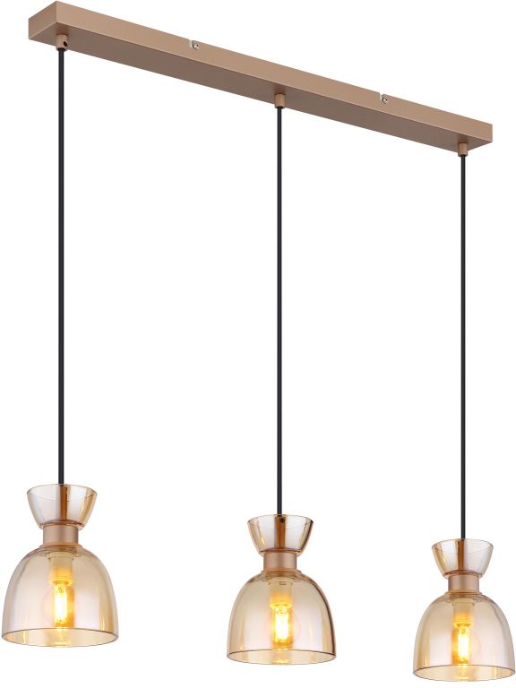 Globo Lighting Massey Pendelleuchte 3x40 W bernstein 15769A-3