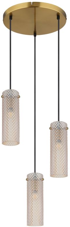 Globo Lighting Karolo Pendelleuchte 3x40 W gold-bernstein 15775-3HR