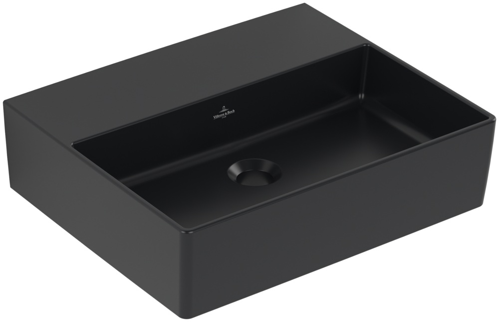 Villeroy & Boch Memento 2.0 umywalka 50x42 cm prostokątna ścienna CeramicPlus Pure Black 4A2253R7