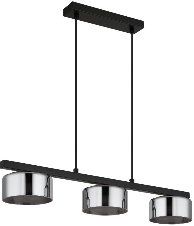 Globo Lighting Higgins Pendelleuchte 3x6 W schwarz-verraucht 16055-3HS