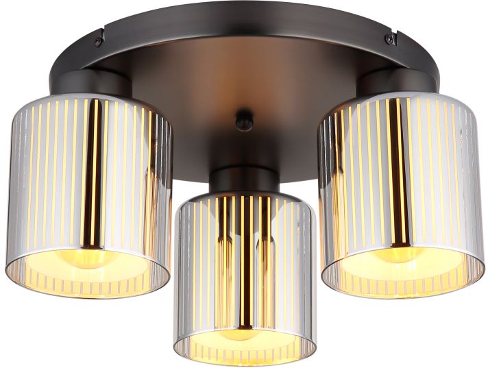 Globo Lighting Felicia Deckenlampe 3x60 W schwarz-verraucht 16056-3D