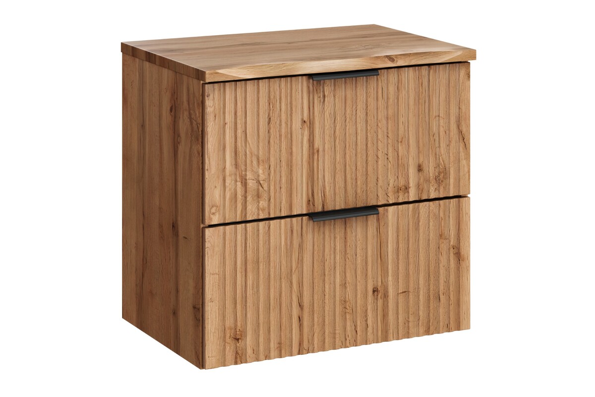 Set Kabinett Comad Adel Oak ADEL OAK 82-60-B-2S, Naphtha-Arbeitsplatte Comad Nature Wotan NATURE WOTAN 89-60-46 M