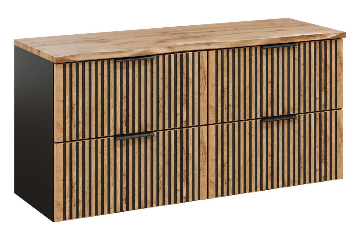 Set Kabinett Comad Xilo XILO BLACK WOTAN 82-60-D-2S, Naphtha-Arbeitsplatte Comad Nature Wotan NATURE WOTAN 89-120-46 M