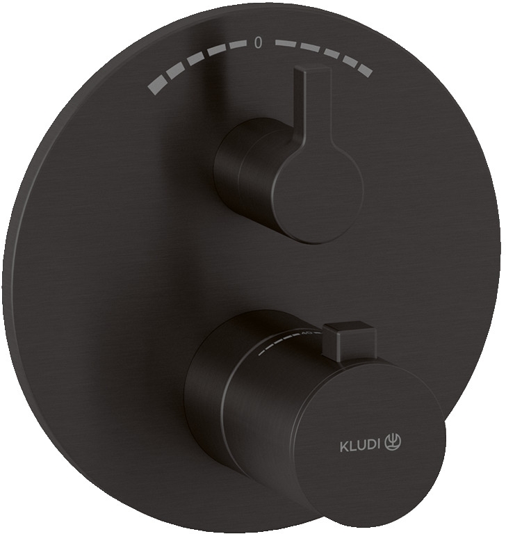 Kludi Nova Fonte Puristic Badewannen- und Duscharmatur Unterputz mit Thermostat schwarz 20810N215