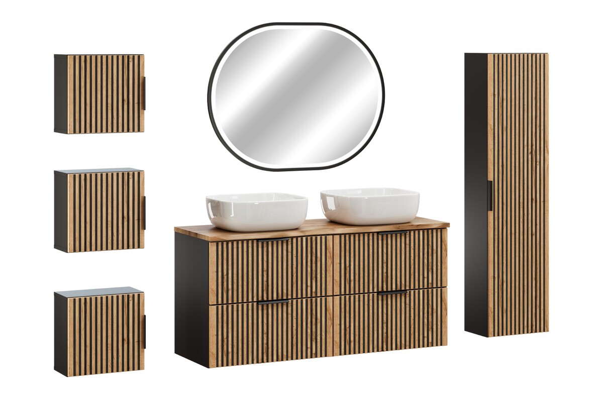 Set Spiegel Comad Apollo 2 LUSTRO APOLLO 2 900X700, Kabinett Comad Xilo XILO BLACK WOTAN 80-01-D-1D, XILO BLACK WOTAN 82-60-D-2S, NATURE WOTAN 89-120-46 M, XILO BLACK WOTAN 83-01-D-1D, UM-6252SMILE40DP
