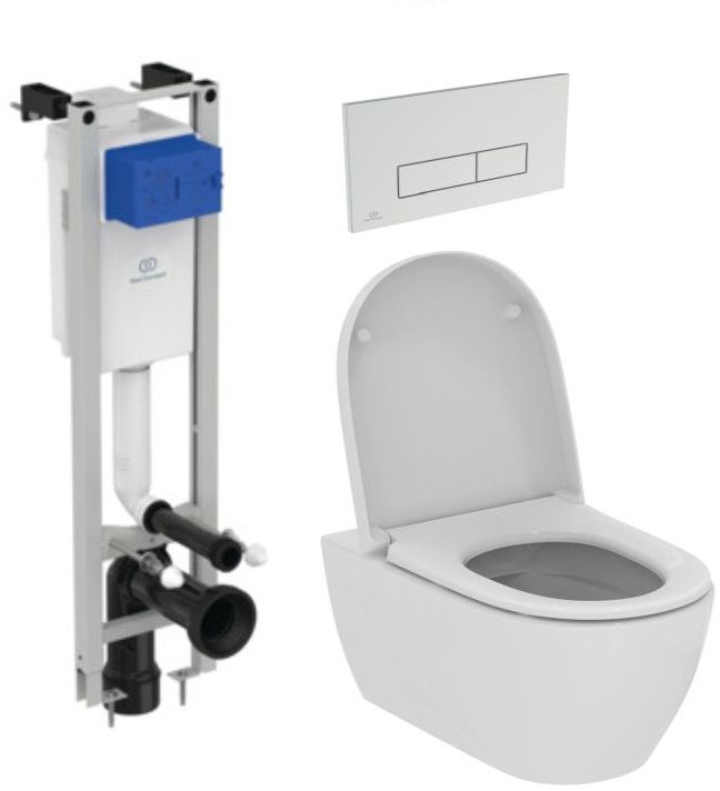 Set Kombi-Pack mit WC-Sitz Ideal Standard i.Life O T572501, Unterputzrahmen Ideal Standard Prosys E233267, R0121AA