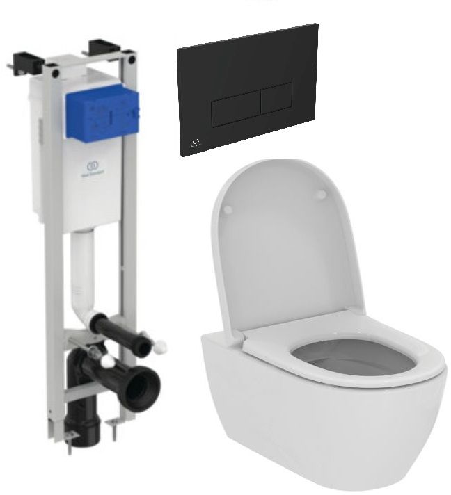 Set Kombi-Pack mit WC-Sitz Ideal Standard i.Life O T572501, Unterputzrahmen Ideal Standard Prosys E233267, R0121A6