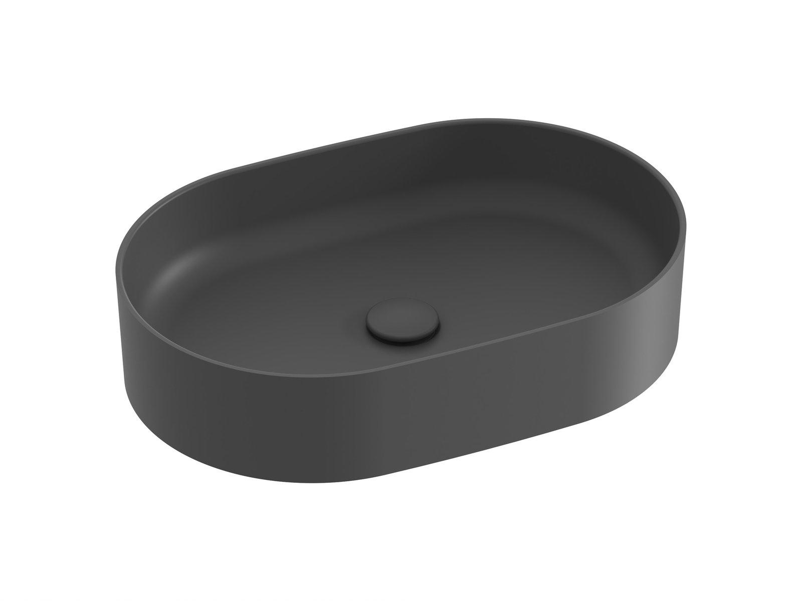 Ravak Ceramic Waschbecken 55x37 cm oval Aufsatzwaschbecken anthrazit XJX03155000