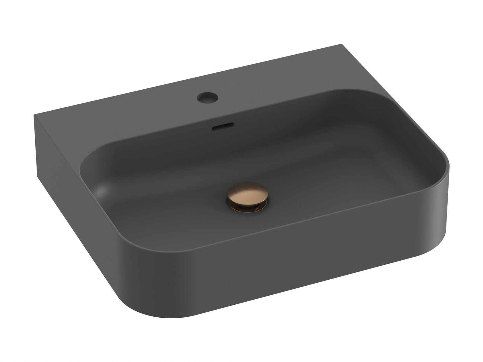 Ravak Ceramic Waschbecken 55.3x45.2 cm rechteckig Klassisch anthrazit XJX03155005