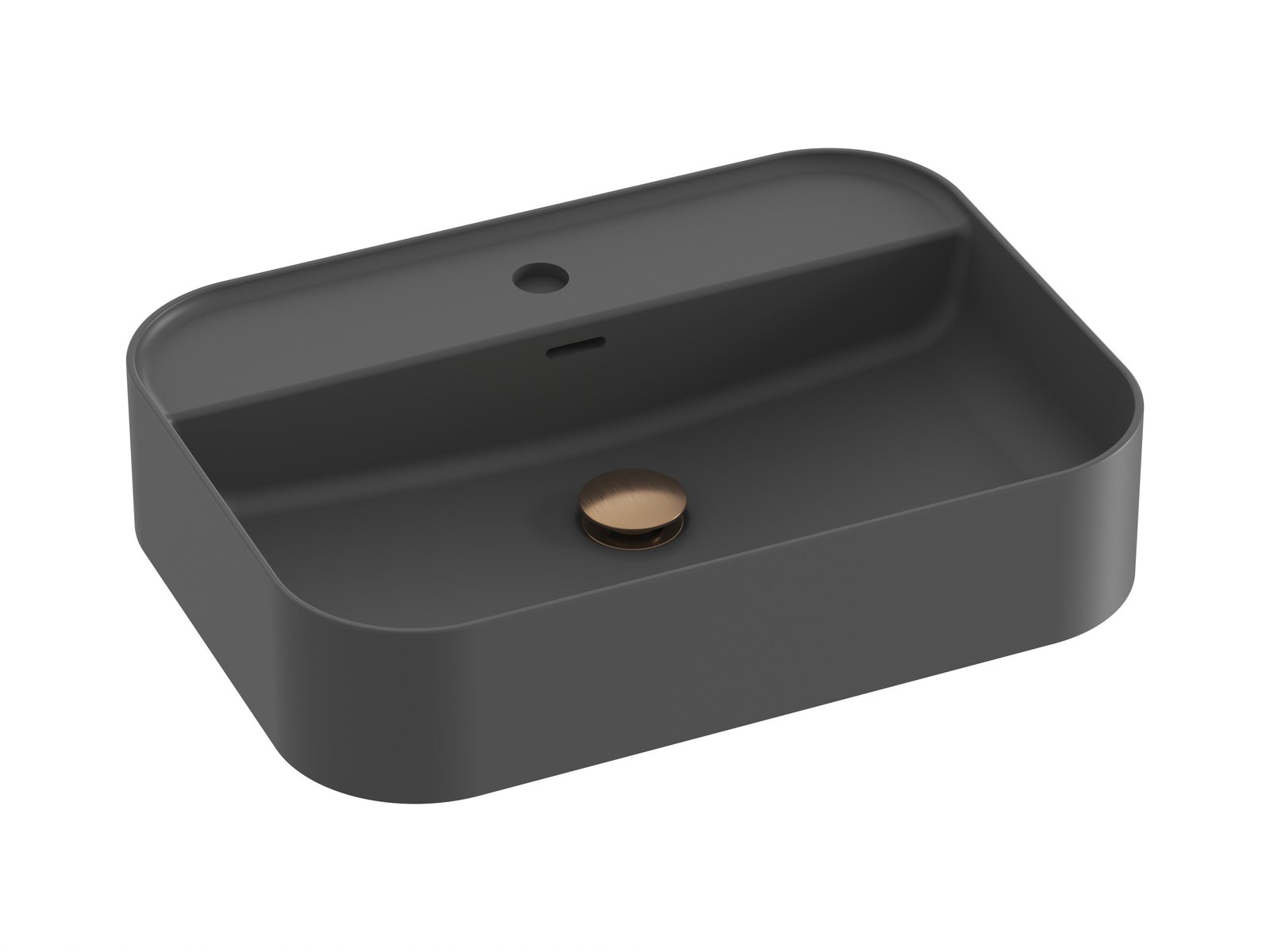 Ravak Ceramic Waschbecken 55x40 cm rechteckig Aufsatzwaschbecken anthrazit XJX03155004